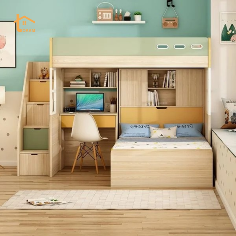 Giường Tầng Orange Kết Hợp Bàn Học -Tủ Áo GTA-768